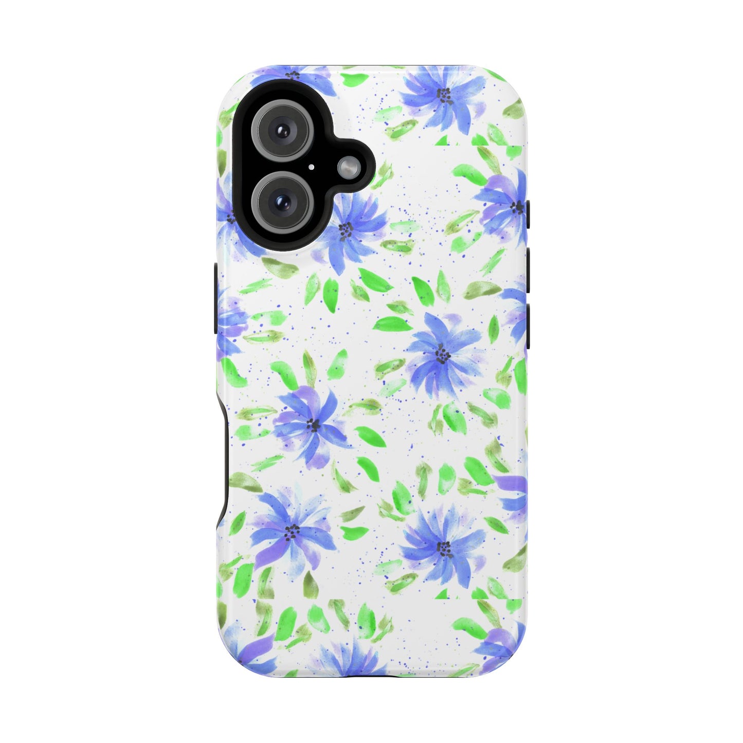 Floral Blue Watercolor Phone Case — Magnetic Impact-Resistant