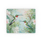 Hummingbird Garden Rectangular Mouse Pad — Floral Wildlife Desk Mat