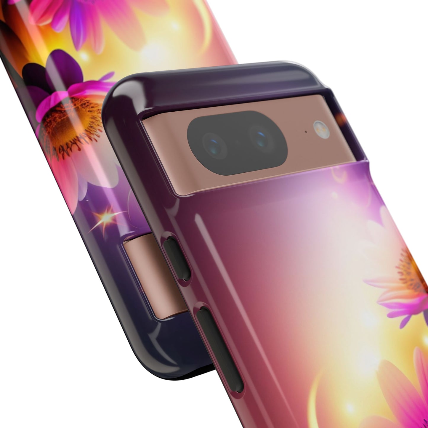 Floral Moonlight Phone Case – Purple Daisy Protective Cover