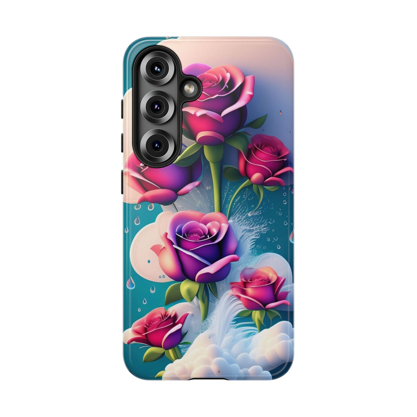 Floral Dream Tough Phone Case — Rose Bouquet Clouds Design