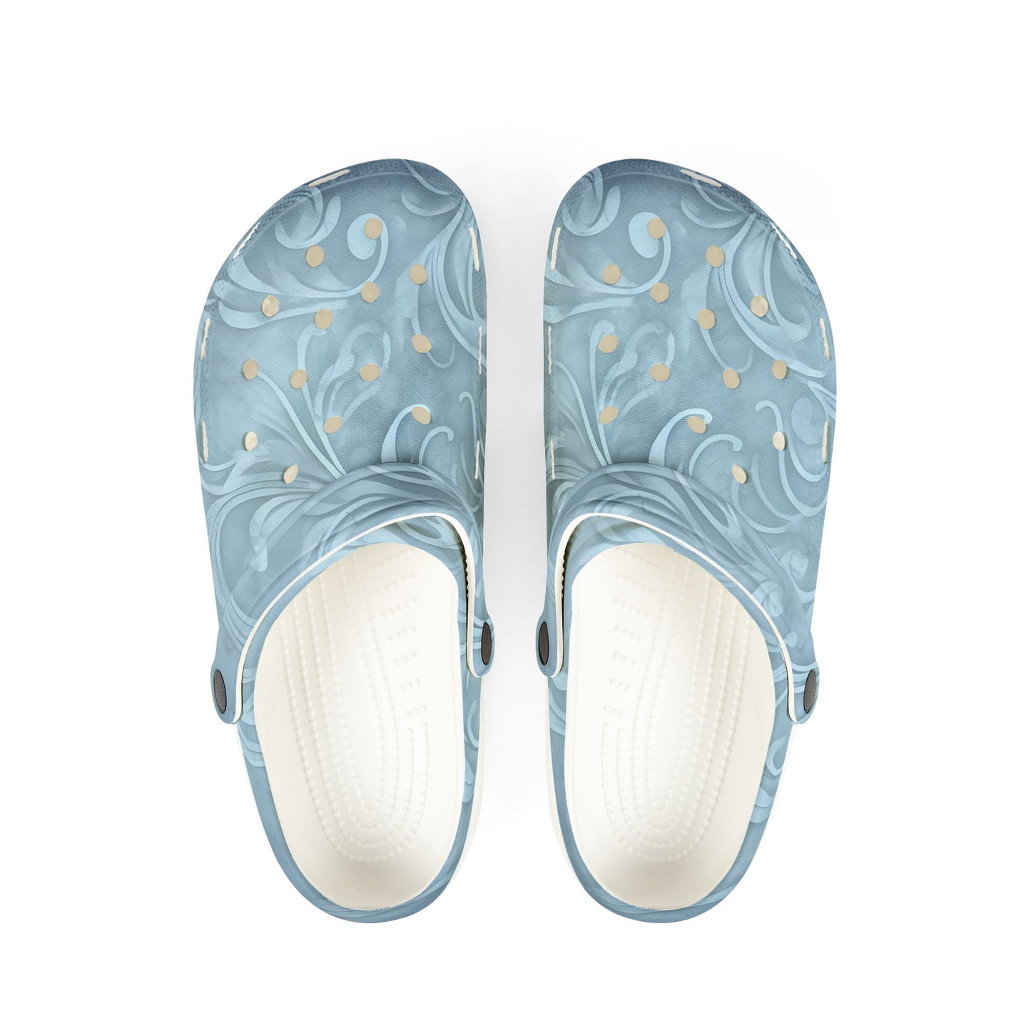 Blue Swirl EVA Foam Clogs — Comfortable Water-Friendly Slip-On Shoes