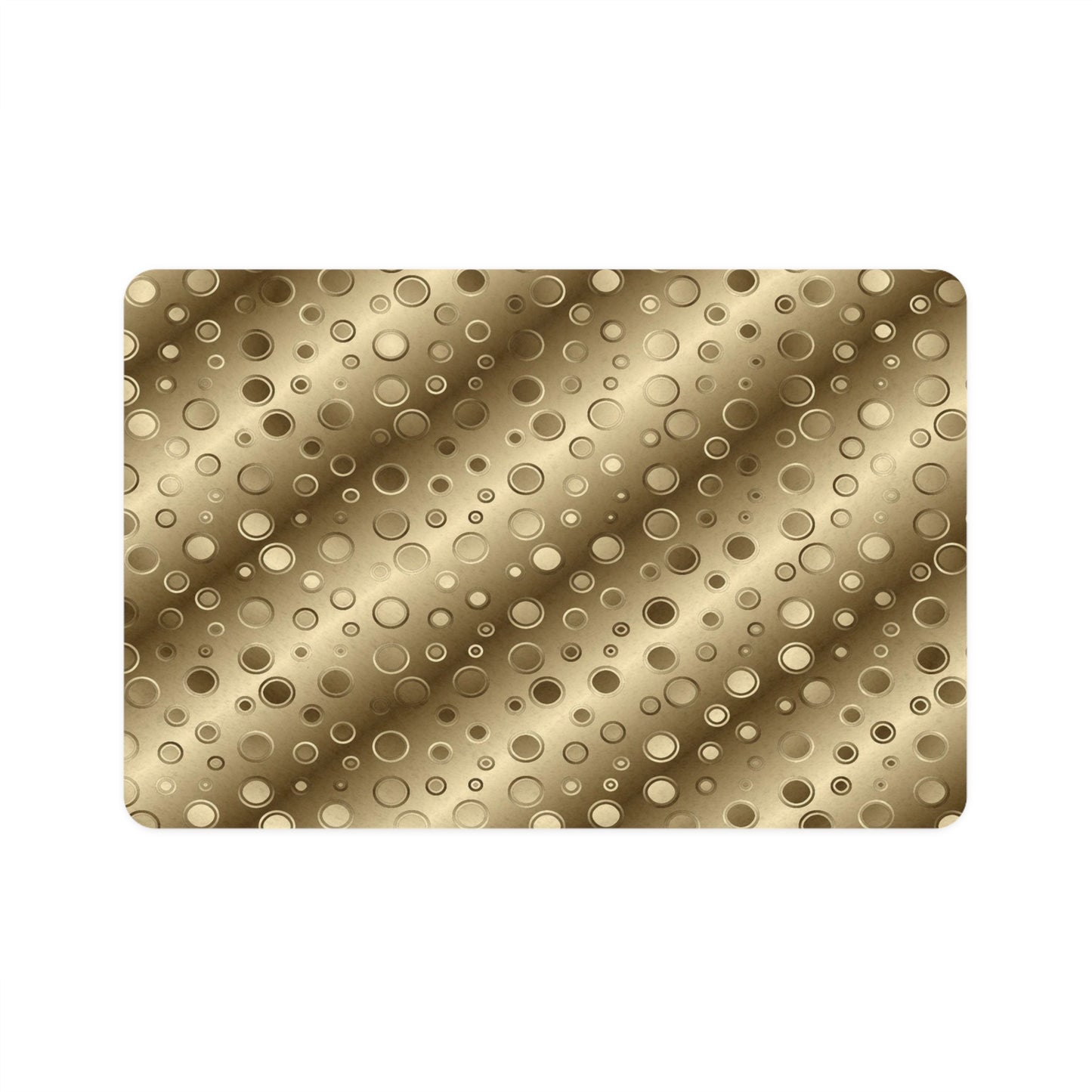 Gold Bubble Pet Food Mat (12x18) — Non‑Slip Decorative Feeding Mat for Cats & Dogs