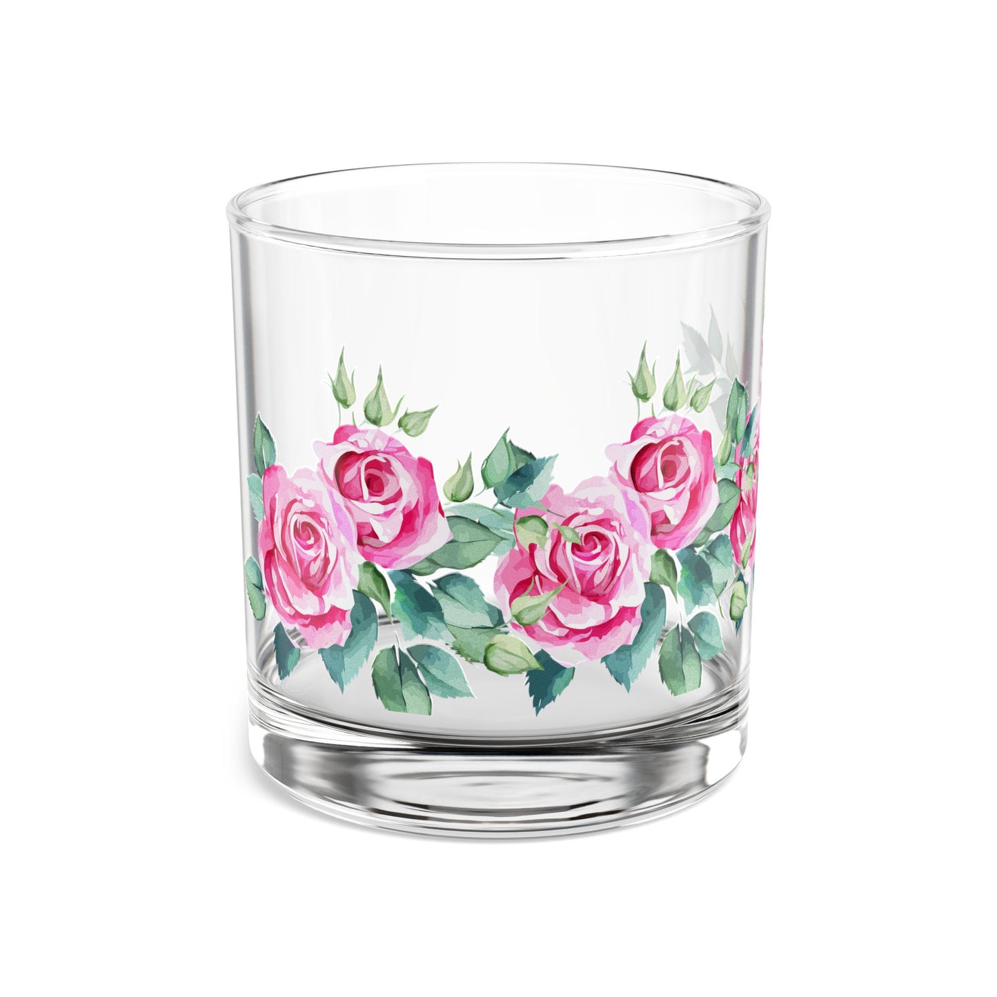 Floral Rocks Glass, 10oz - Elegant Drinkware, Gift for Weddings, Housewarming, Mother's Day, Floral Decor, Personalized Barware