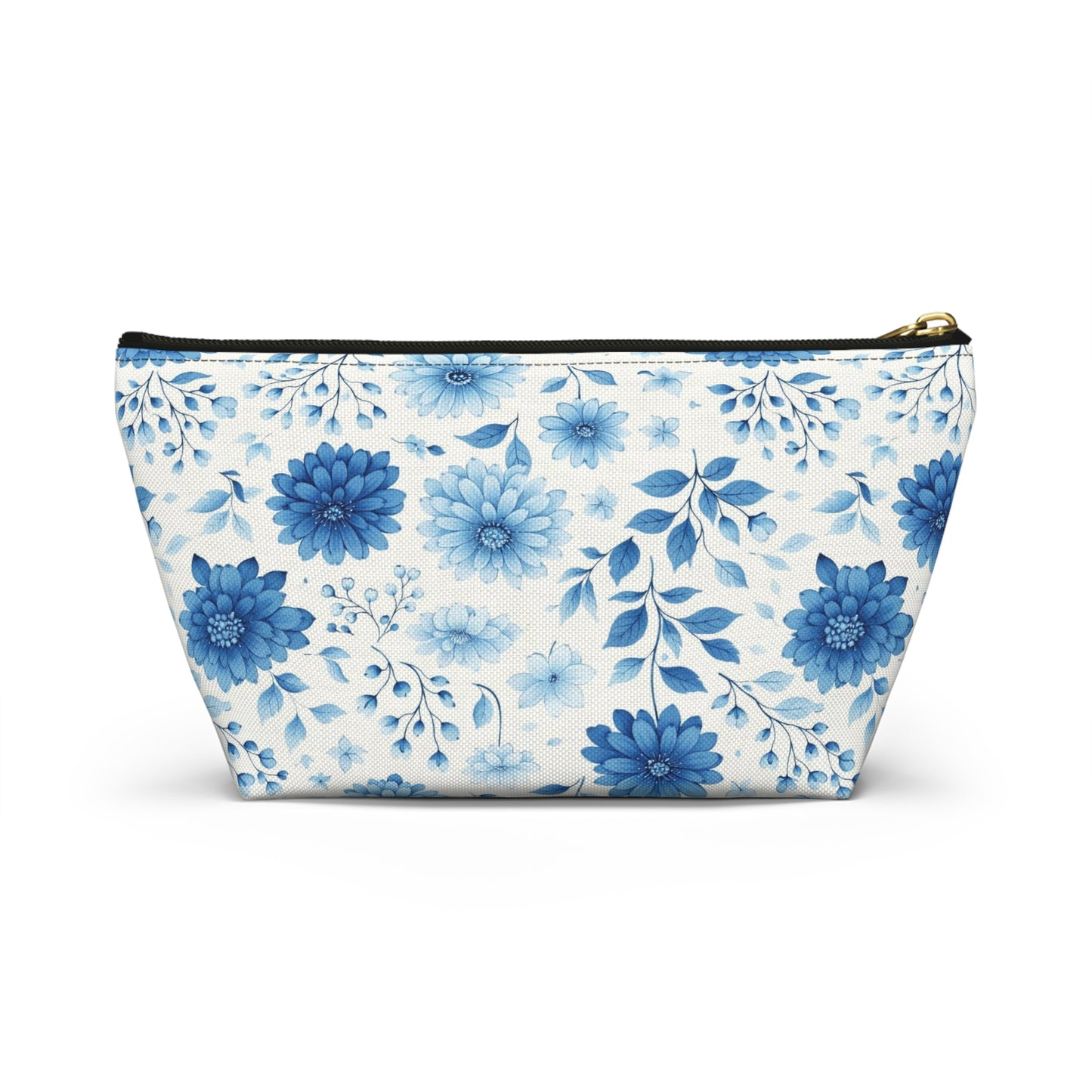 Blue Floral Accessory Pouch — T‑Bottom Makeup & Travel Bag