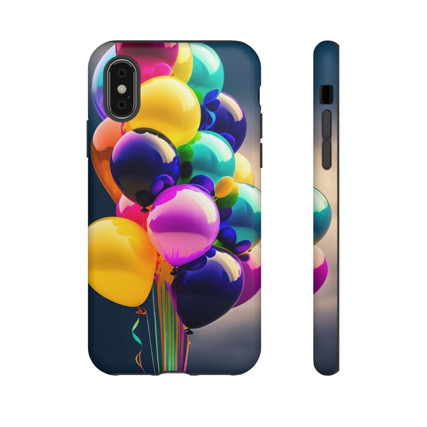 Colorful Balloon Tough Phone Case — Vibrant Party Balloons Protective Cover