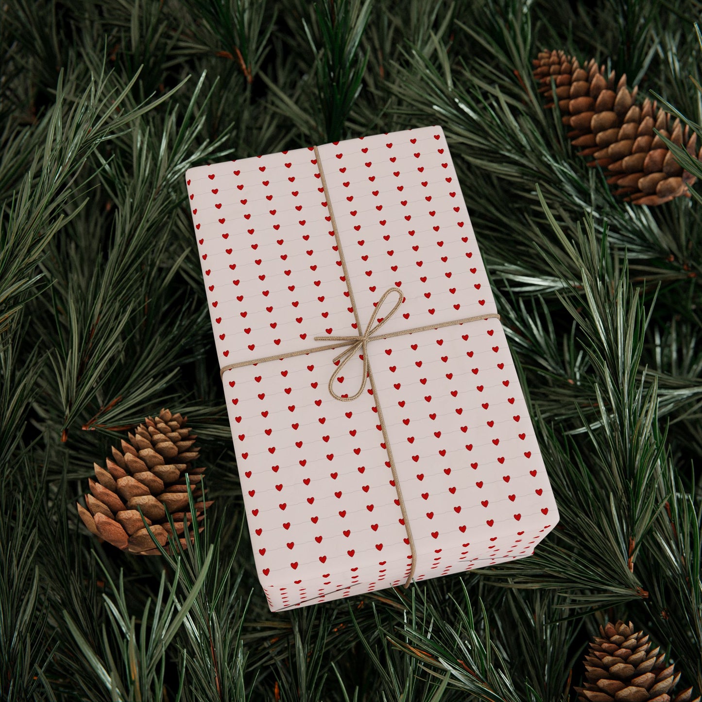 Wrapping Paper — Minimal Red Petal Pattern Gift Wrap (Valentine’s, Birthday, Romantic)