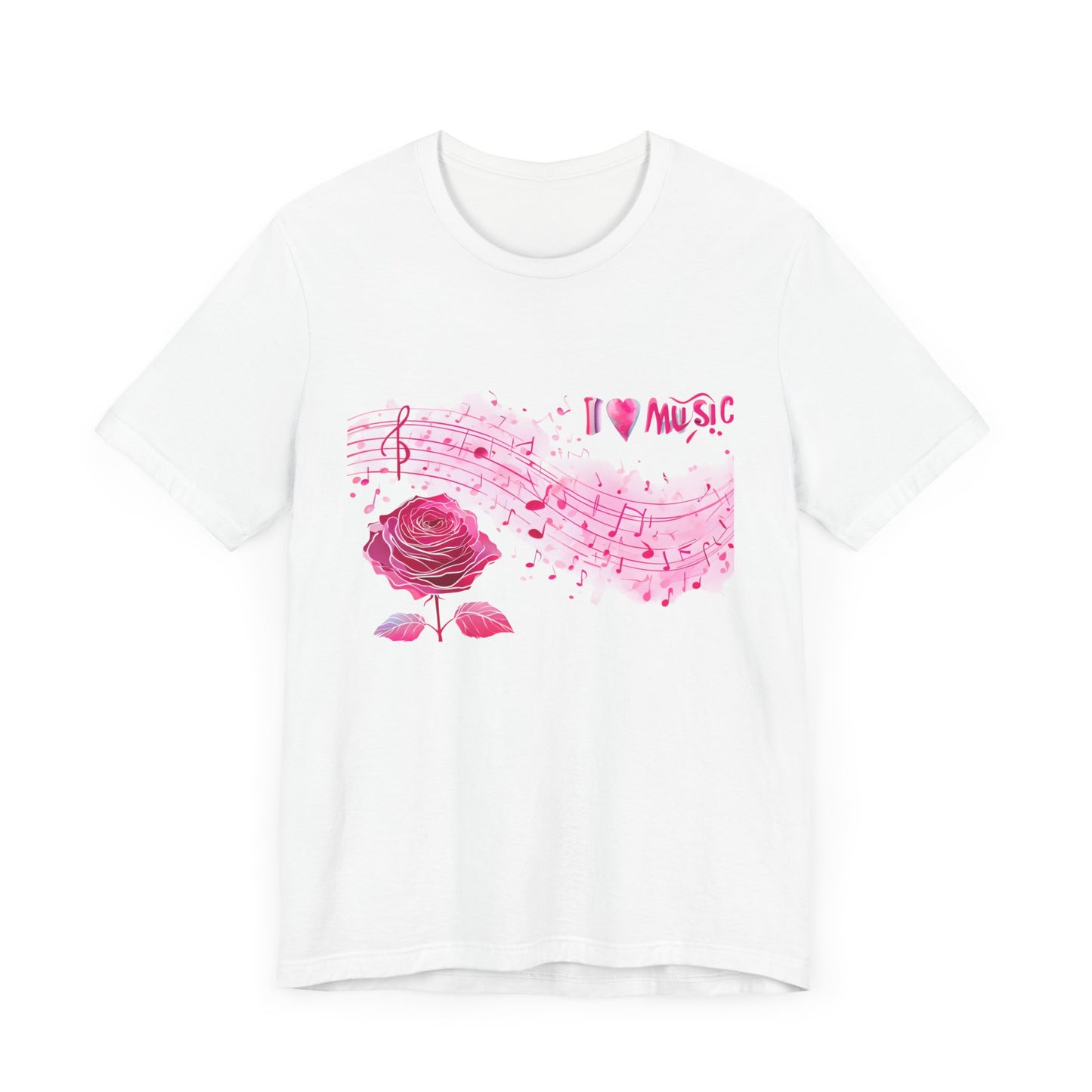 I Love Music Tee, Music Lover Shirt, Floral Music Notes Top
