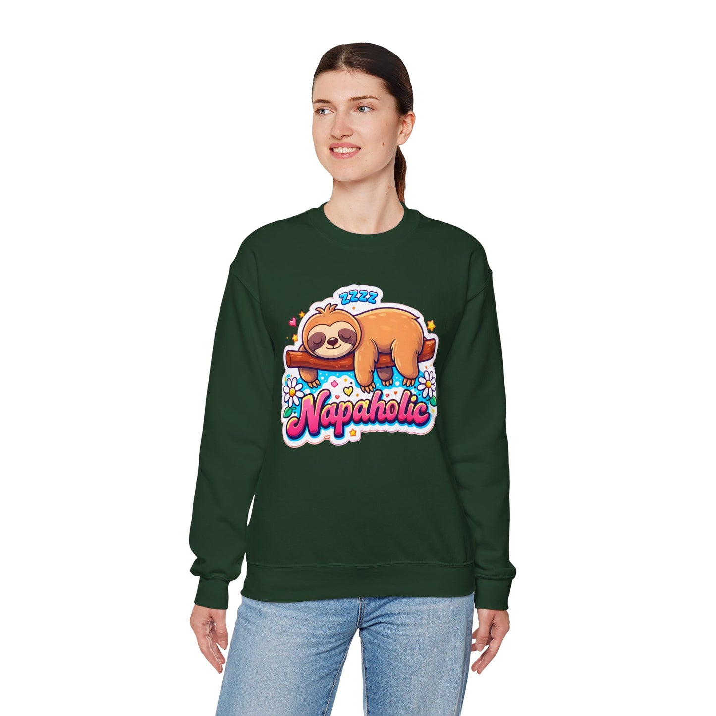 Napaholic Sweatshirt — Cute Sloth Nap Lover Crewneck