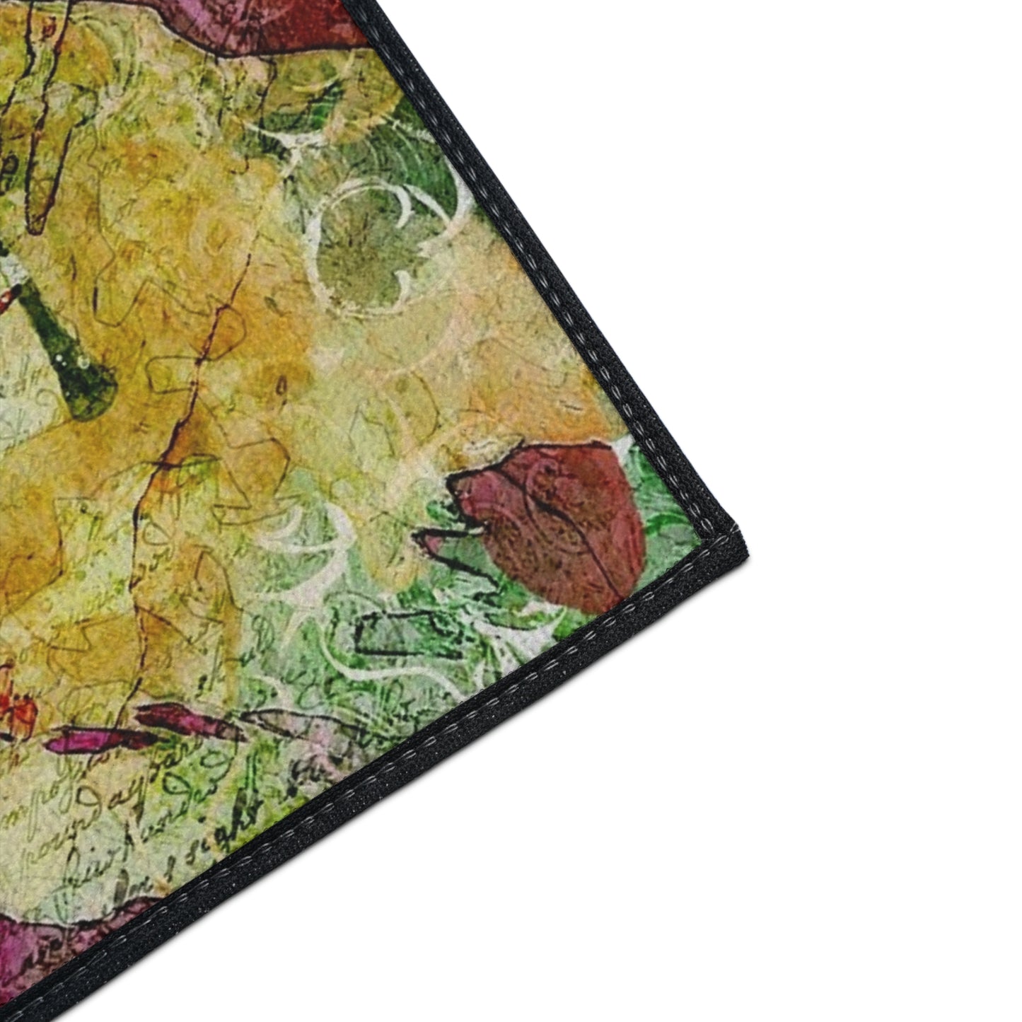 Welcome Floral Heavy Duty Floor Mat — Colorful Abstract Entry Rug