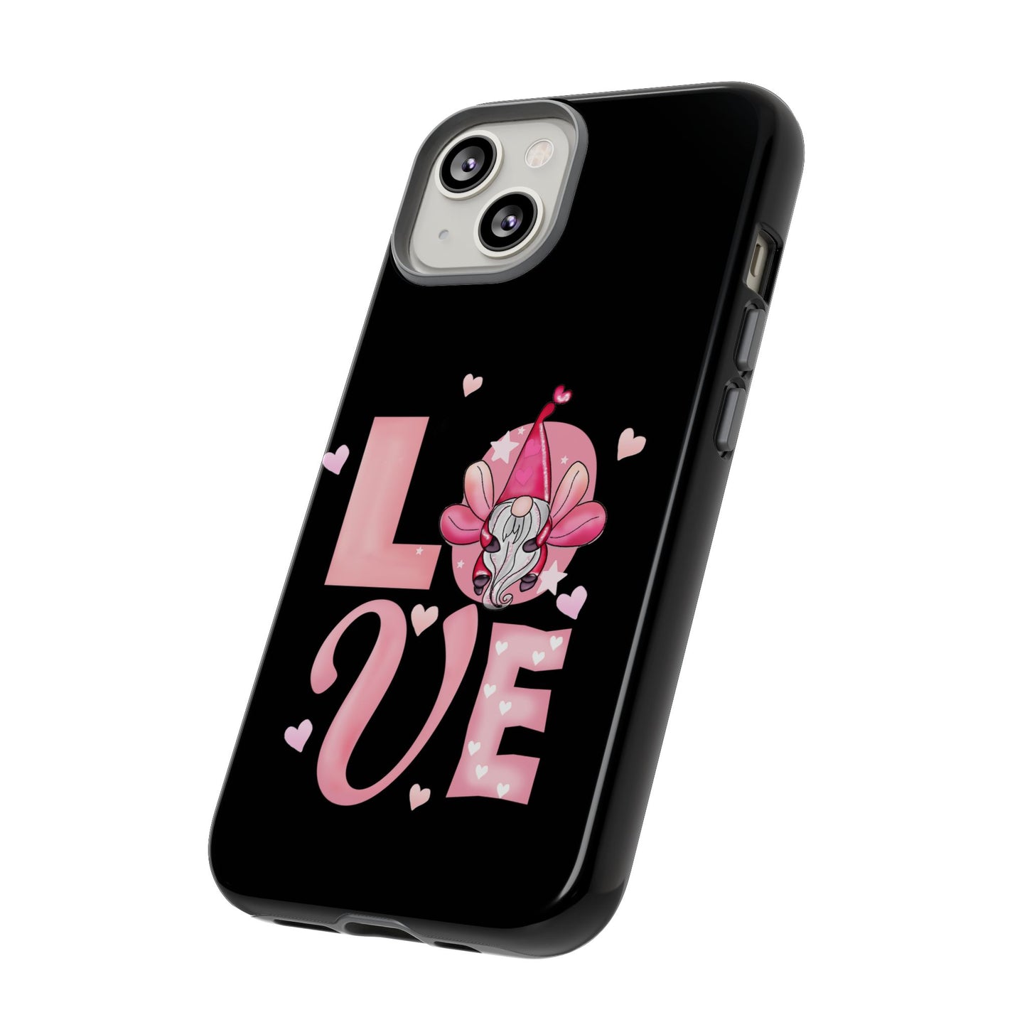 Love Gnome Phone Case — Cute Pink Heart Valentines Protective Case
