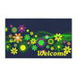 Welcome Floral Heavy-Duty Floor Mat — Colorful Spring Flowers Door Mat