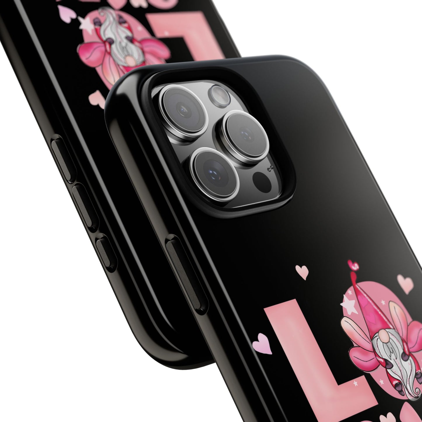 Love Gnome Phone Case — Cute Pink Heart Valentines Protective Case