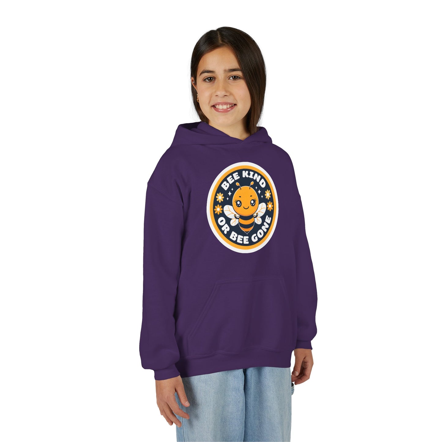 Bee Kind Badge hoodie | Youth Hoodie, Cute Bee Graphic