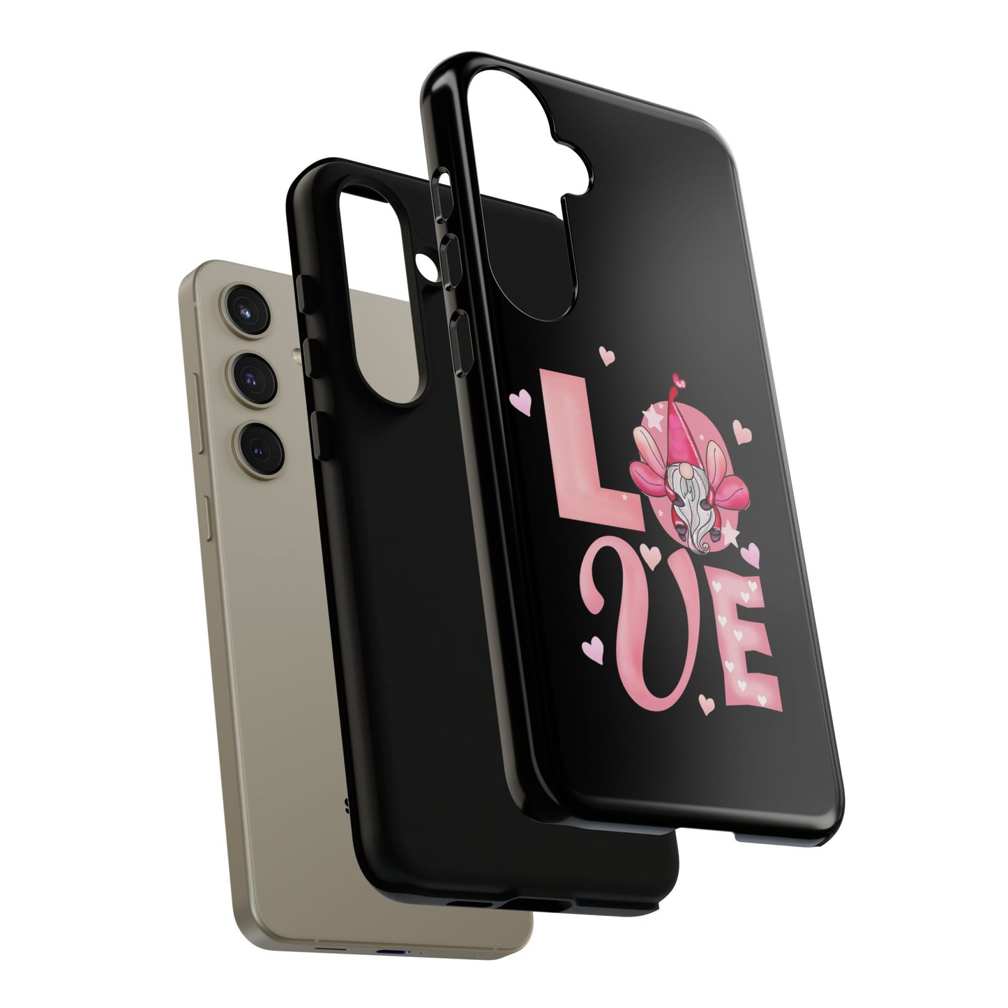 Love Gnome Phone Case — Cute Pink Heart Valentines Protective Case