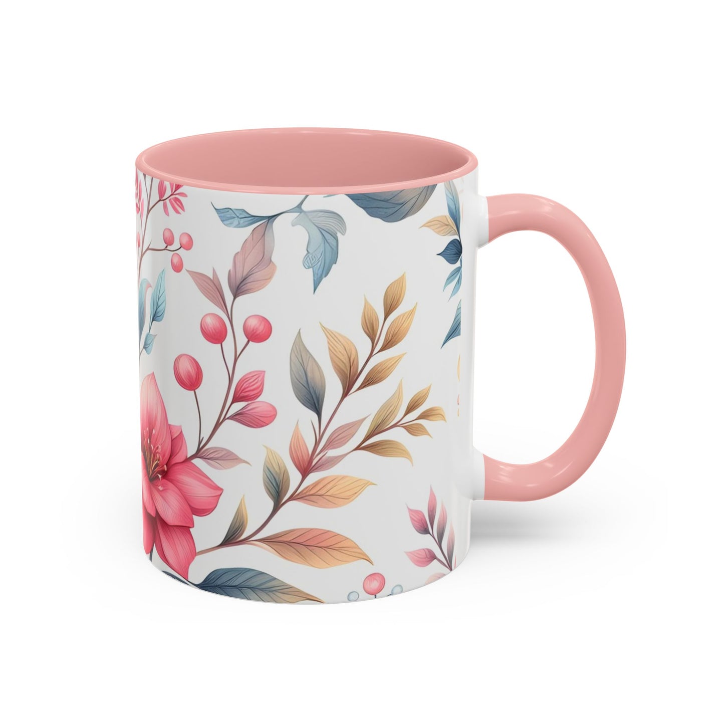 Floral Accent Coffee Mug - Perfect Gift for Tea Lovers, Home Decor, Kitchen Accessories, Mother's Day, Coffee Enthusiasts