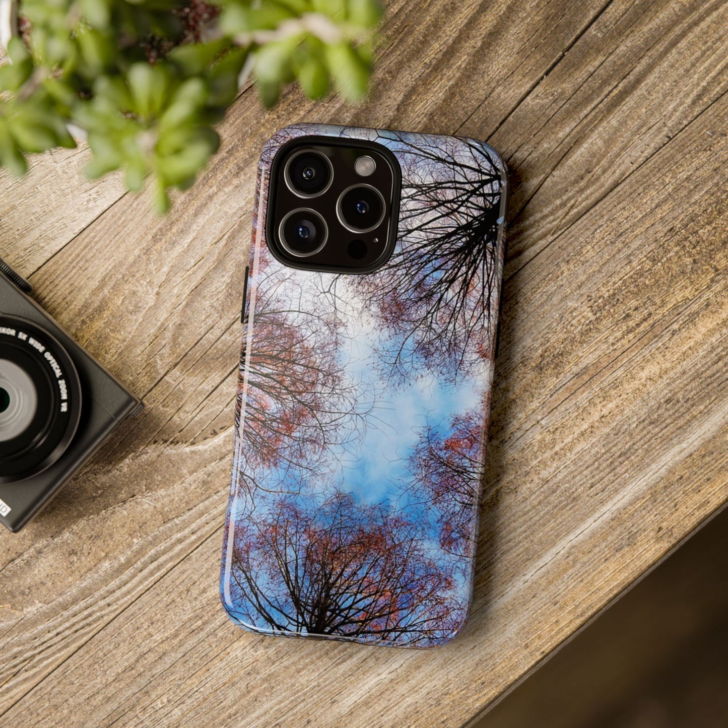Skyward Trees Phone Case — Nature Forest Canopy Protective Tough Case