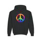 Youth Hoodie — Rainbow Peace Sign Pullover