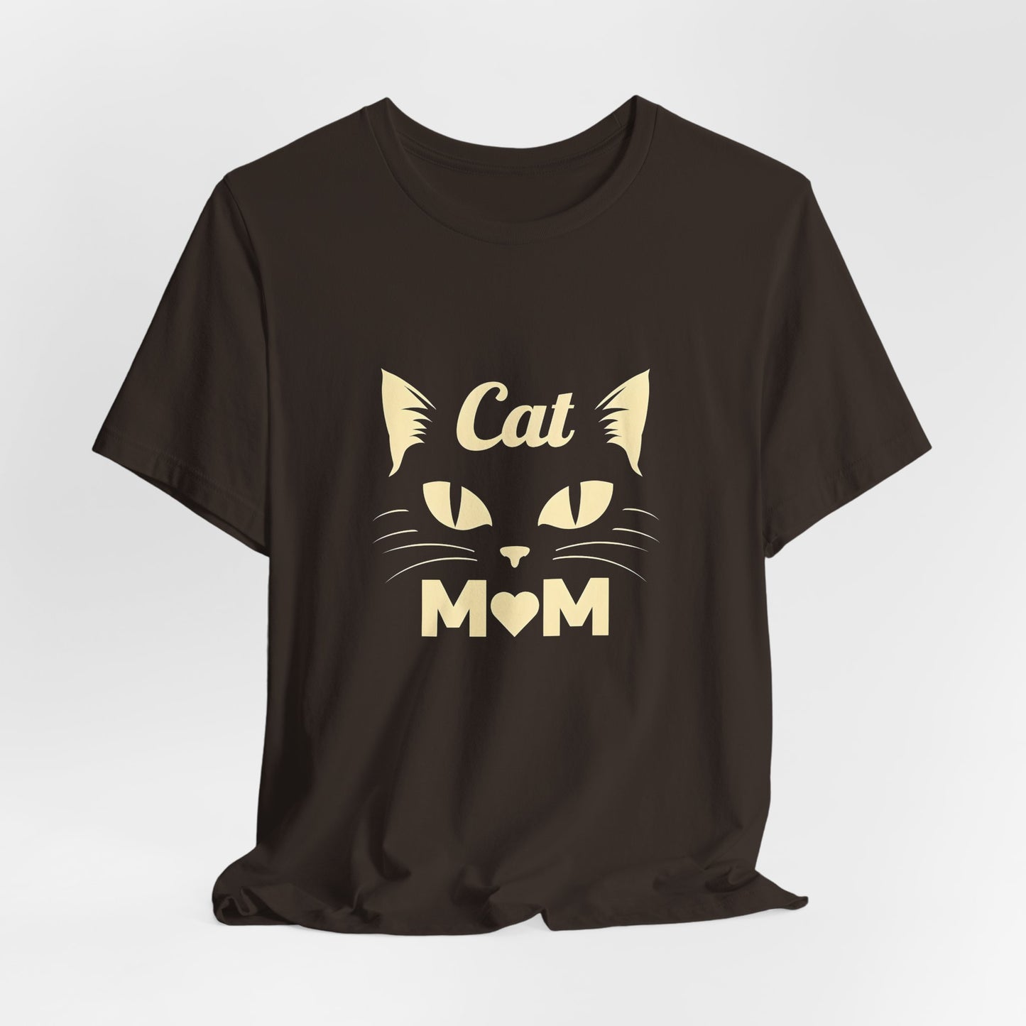 Cat Mom T-Shirt — Cute Cat Face Graphic Tee for Cat Lovers