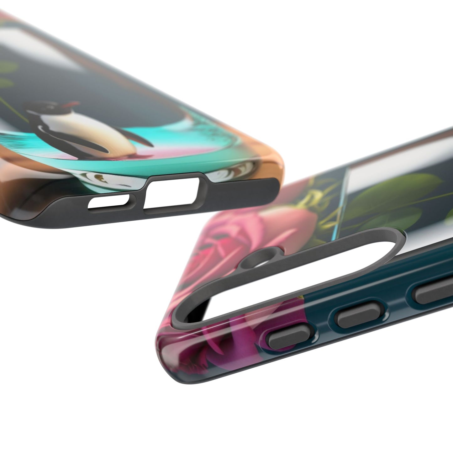 Penguin in a Glass Floral Tough Phone Case — Cute Protective Phone Cover