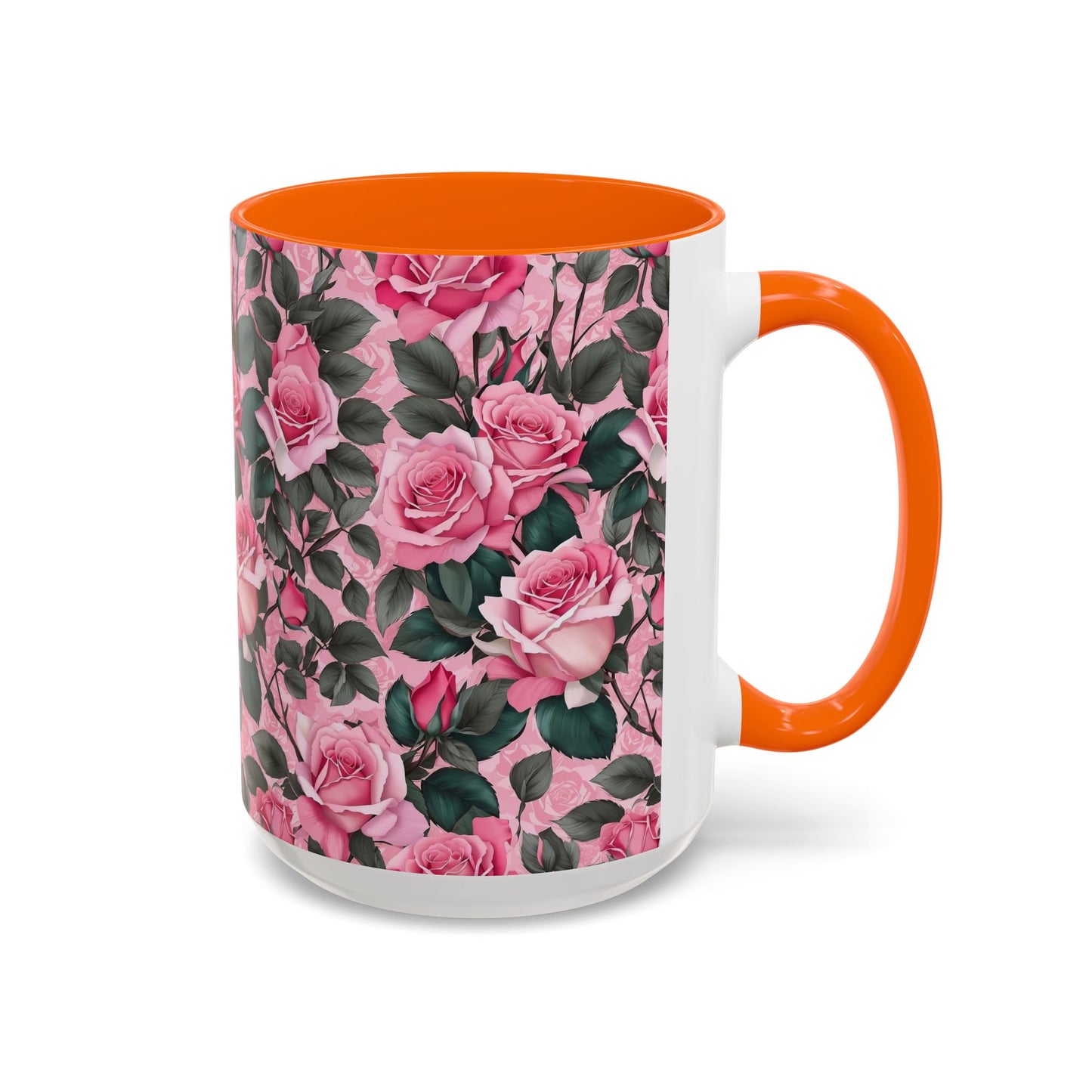 Floral Accent Coffee Mug, Pink Rose Mug, Gift for Her, Tea Cup, Mother's Day Present, Home Decor, Kitchen Essentials
