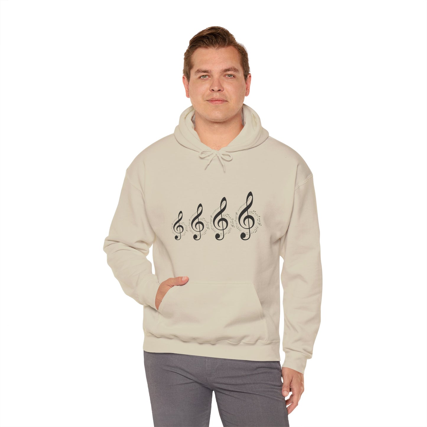 Treble Clef Hoodie – Minimal Music Note Graphic Sweatshirt for Musicians
