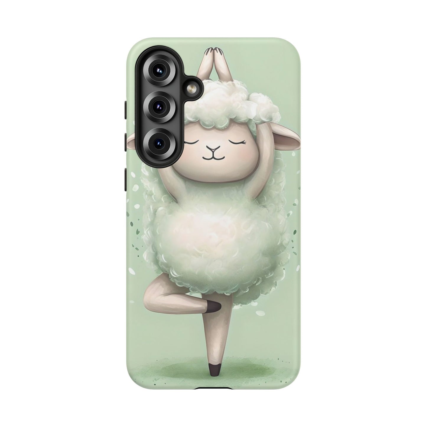 Cute Yoga Sheep Phone Case — Pastel Lamb Ballerina Protective Cover