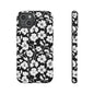 Floral Noir Tough Phone Case — Black & White Flower Protective Cover