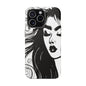 Artistic Black & White Portrait Phone Case — Magnetic Impact-Resistant