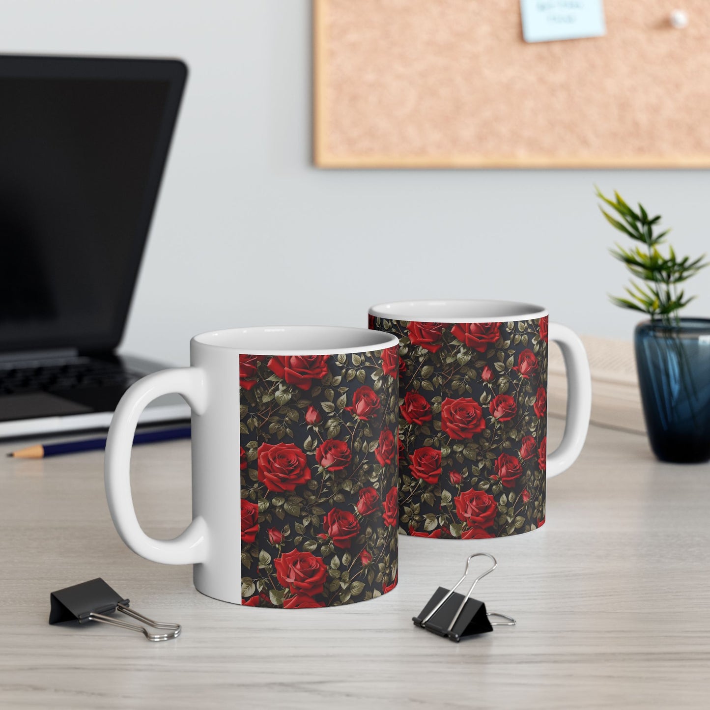 Elegant Floral Ceramic Mug with Roses | Perfect for Gifts, Valentine's Day, Mother's Day, Kitchen Decor, Tea Lovers