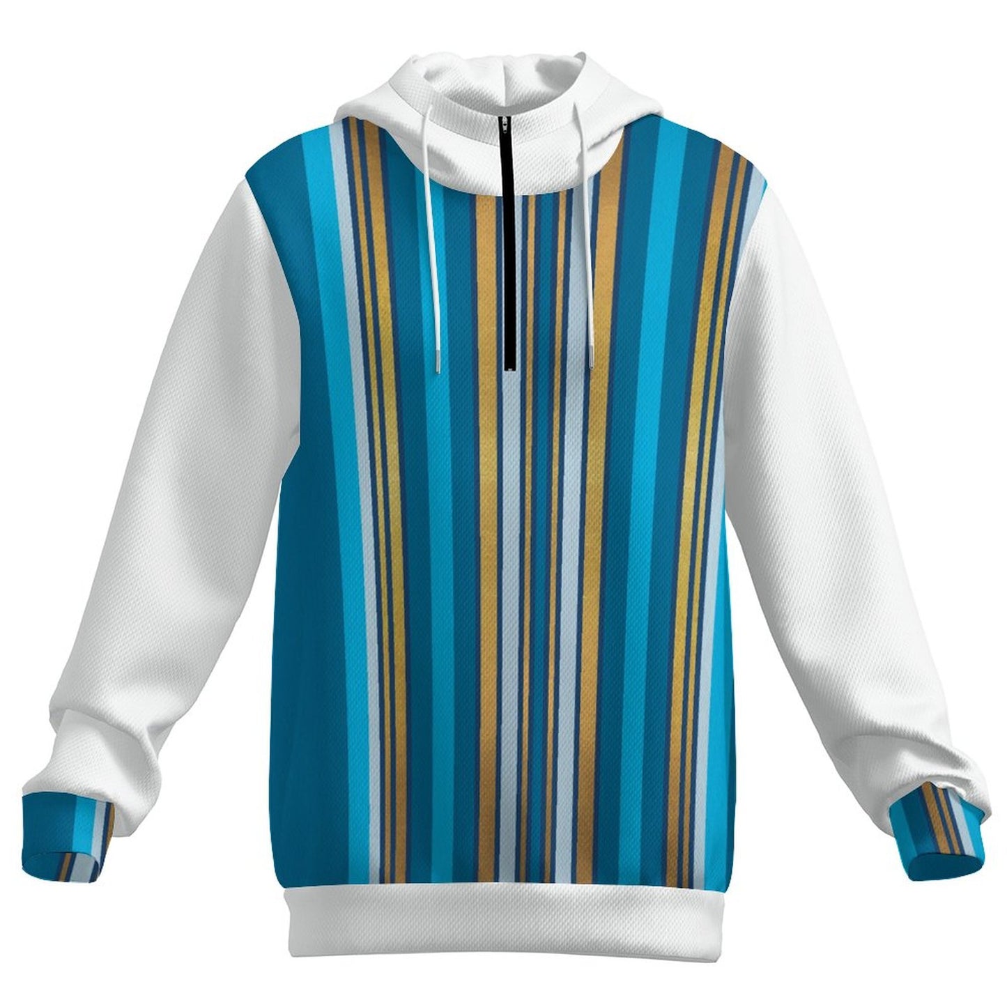 Hooded Zip Sweatshirt - Blue Striped