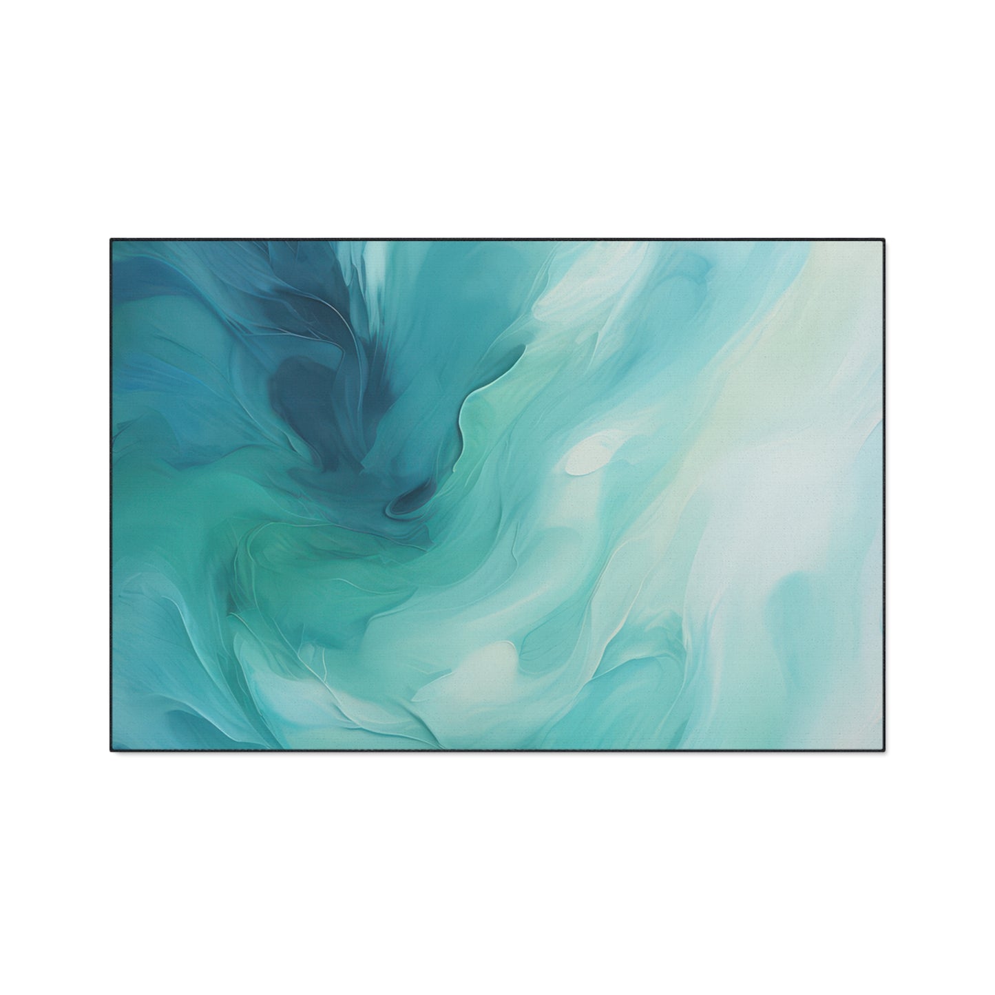 Heavy Duty Floor Mat — Teal Ocean Abstract Slip-Resistant Entry Rug