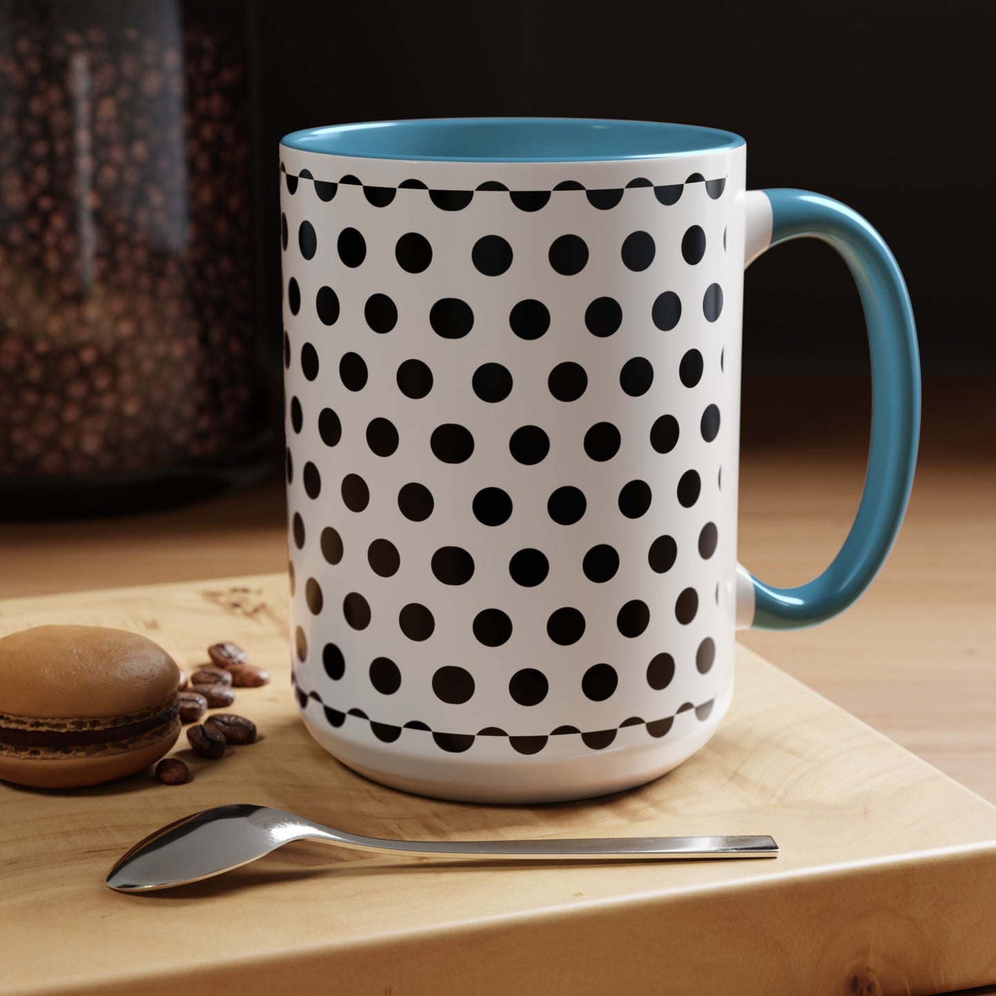 Elegant Polka Dot Mug - Stylish Coffee Cup for Home, Office, Gift for Birthdays, Anniversaries, Holidays, Unique Drinkware
