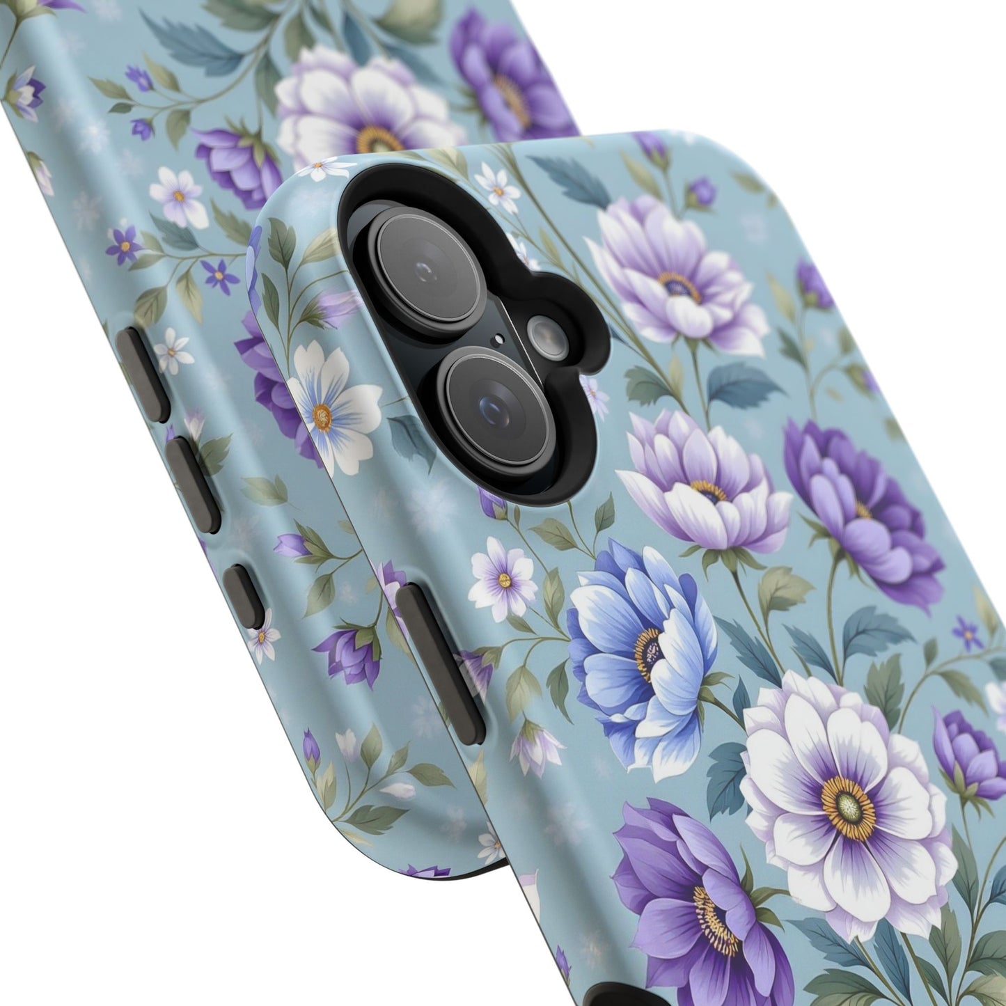 Floral Purple Peony Phone Case — Magnetic Impact‑Resistant Protective Cover