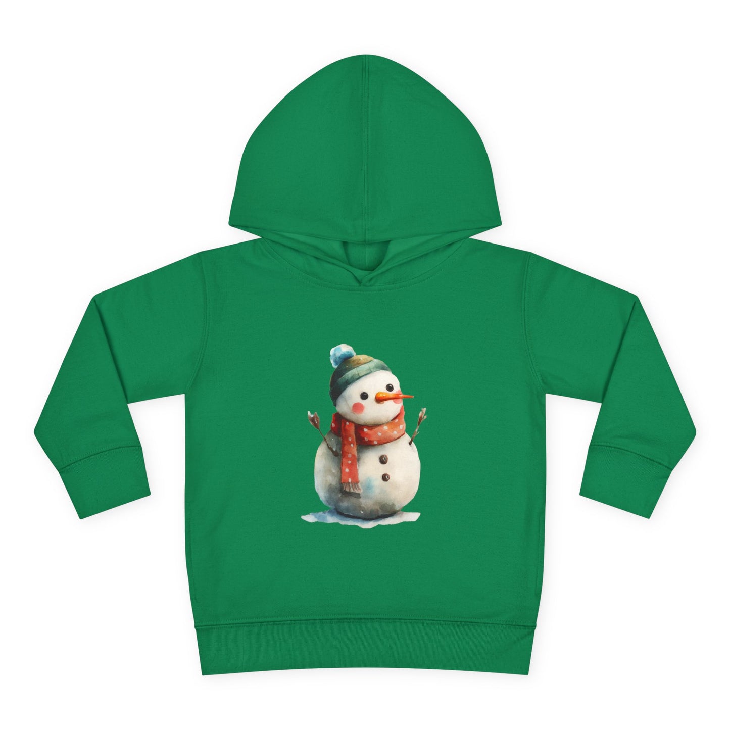 Cozy Snowman Toddler Pullover Fleece Hoodie - Winter Apparel, Cute Gift for Kids, Holiday Wear, Soft Hoodie for Toddlers, Christmas Outfit