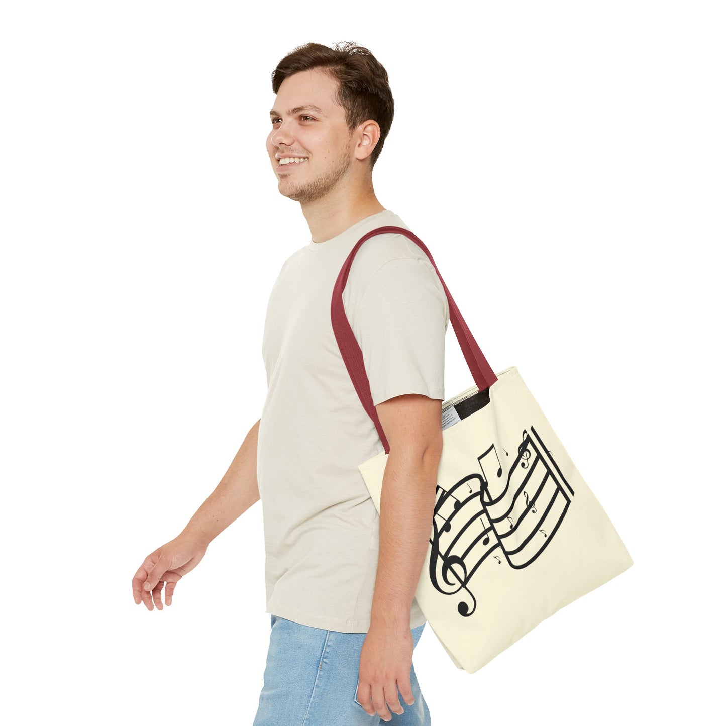 Music Notes Tote Bag — Sheet Melody Canvas Tote for Musicians & Music Lovers