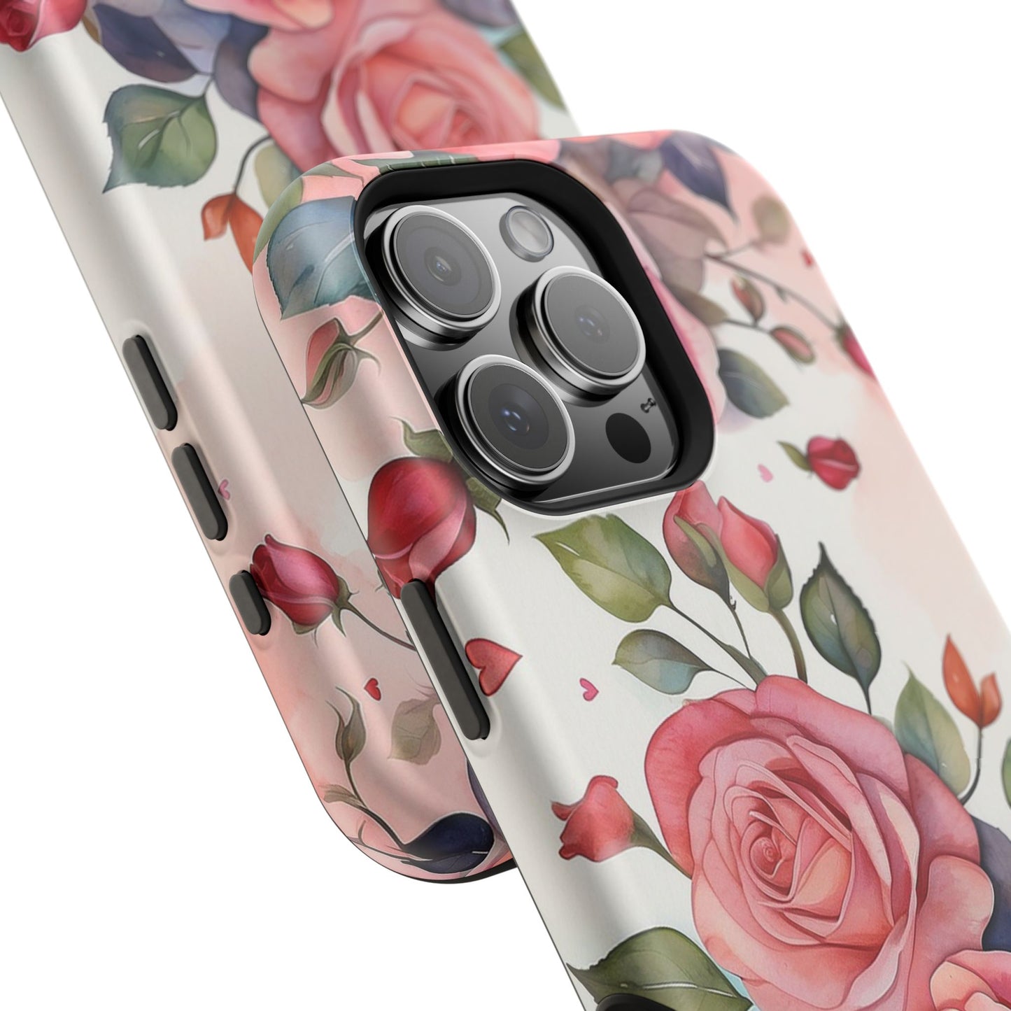 Floral Rose Magnetic Phone Case — Impact-Resistant Protective Cover