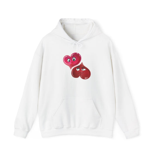 Heart Buds Hoodie — Cute Pair of Cheeky Heart Characters, Valentine’s Day Gift