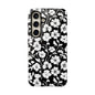 Floral Noir Tough Phone Case — Black & White Flower Protective Cover