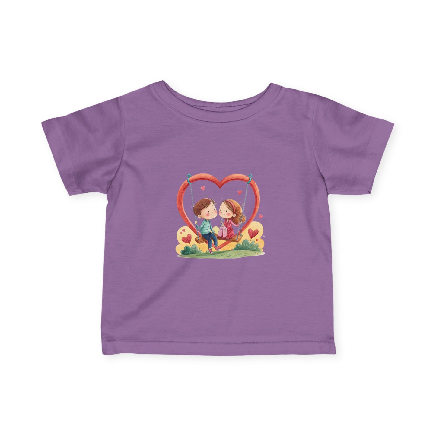 Infant Tee — Cute Heart Kids Valentine Design
