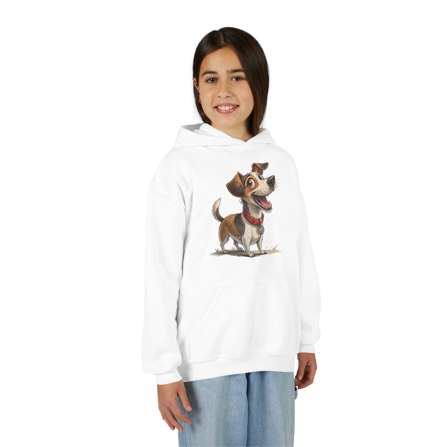 Kids Dog Hoodie – Cute Cartoon Jack Russell Puppy Sweatshirt (Custom Name Option)