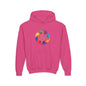 Colorful Music Treble Clef Youth Hoodie | Rainbow Note Circle
