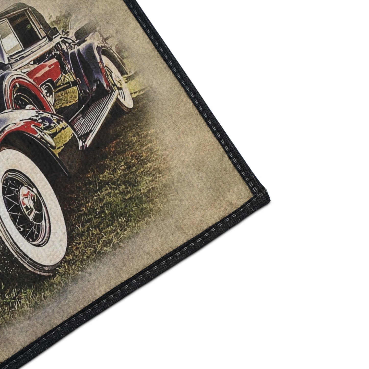 Vintage Classic Car Floor Mat — Retro Antique Auto Garage Rug