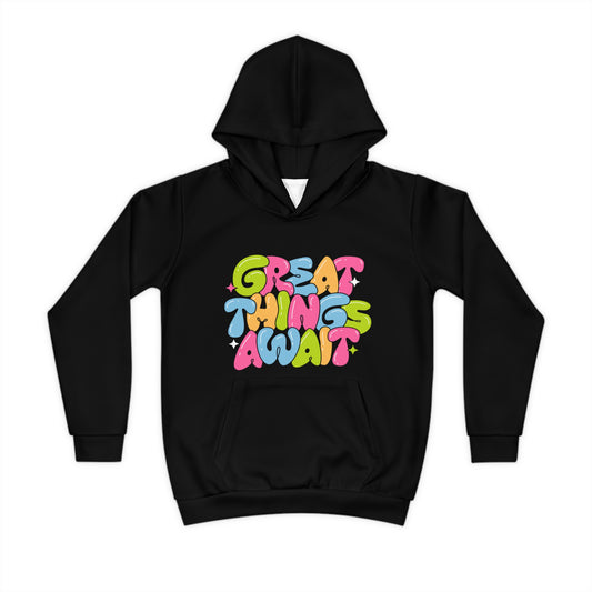 Kids' Hoodie with 'Great Things Await' Design Sweatshirt