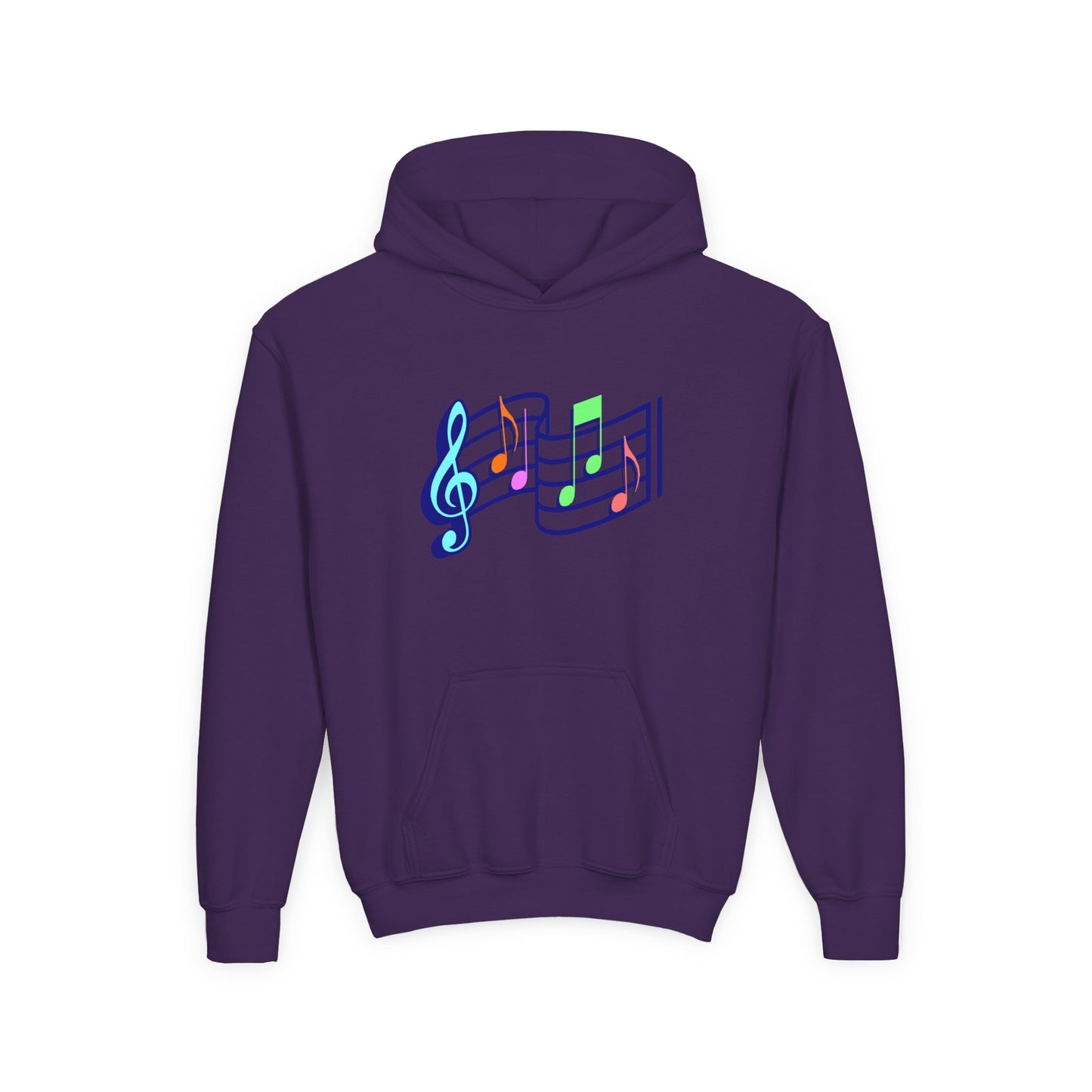 Kids Music Notes Hoodie — Colorful Treble Clef & Sheet Music Sweatshirt