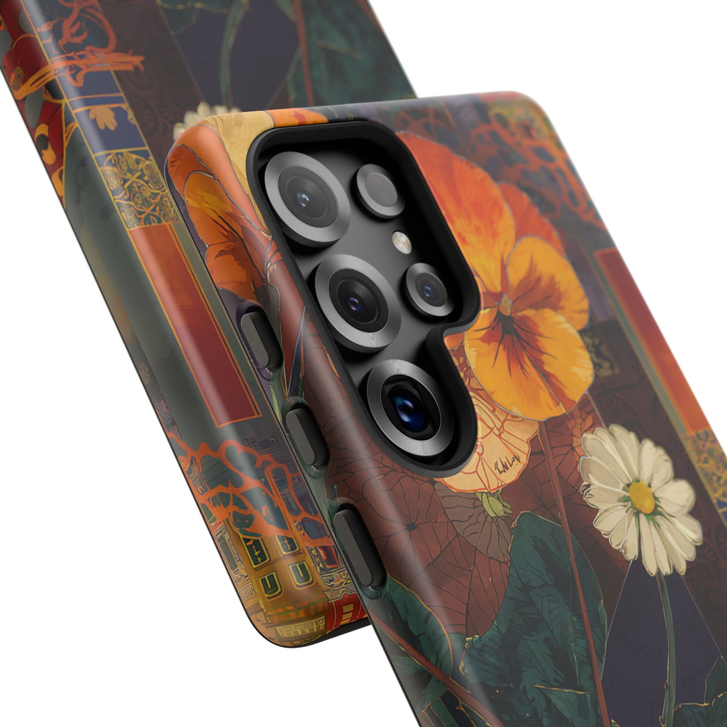 Floral Pansy Tough Phone Case — Vintage Botanical Protection