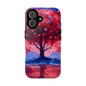 Heart Tree Phone Case — Romantic Red & Blue Protective Tough Case