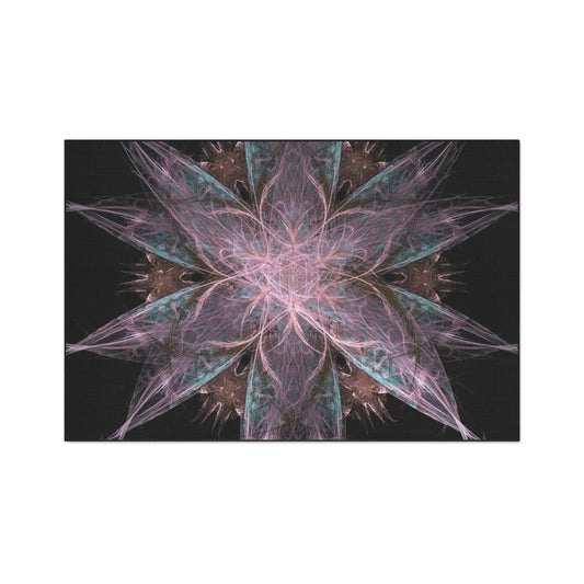 Mandala Star Heavy-Duty Floor Mat — Abstract Pink & Teal Fractal Entrance Rug