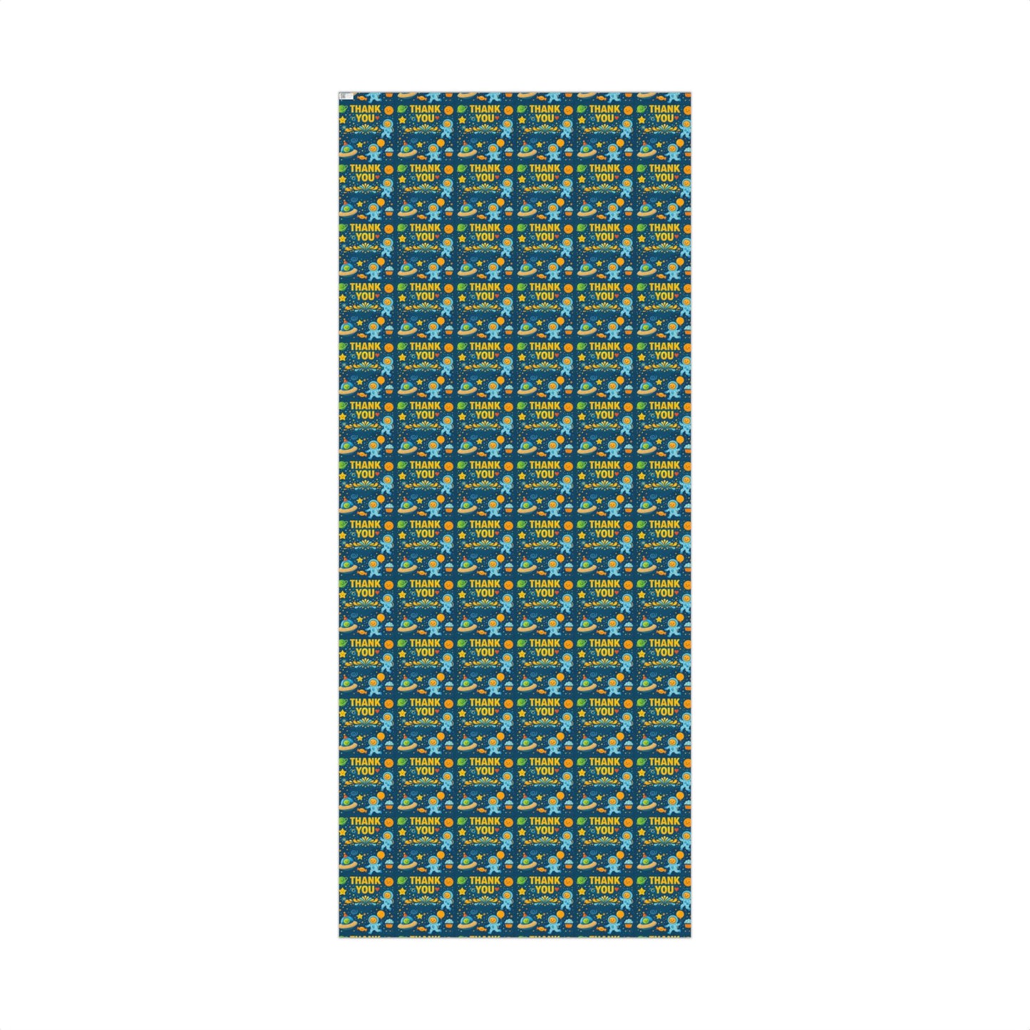 Gift Wrap Paper - 'Thank You' Space Party Pattern (Blue)