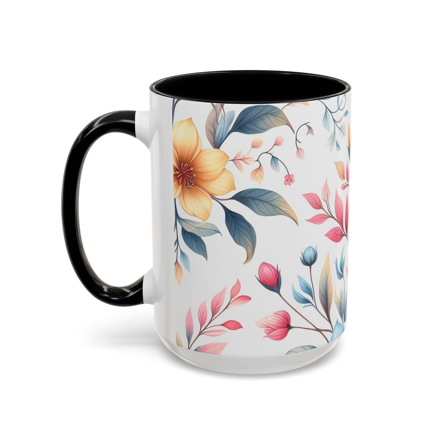 Floral Accent Coffee Mug - Perfect Gift for Tea Lovers, Home Decor, Kitchen Accessories, Mother's Day, Coffee Enthusiasts