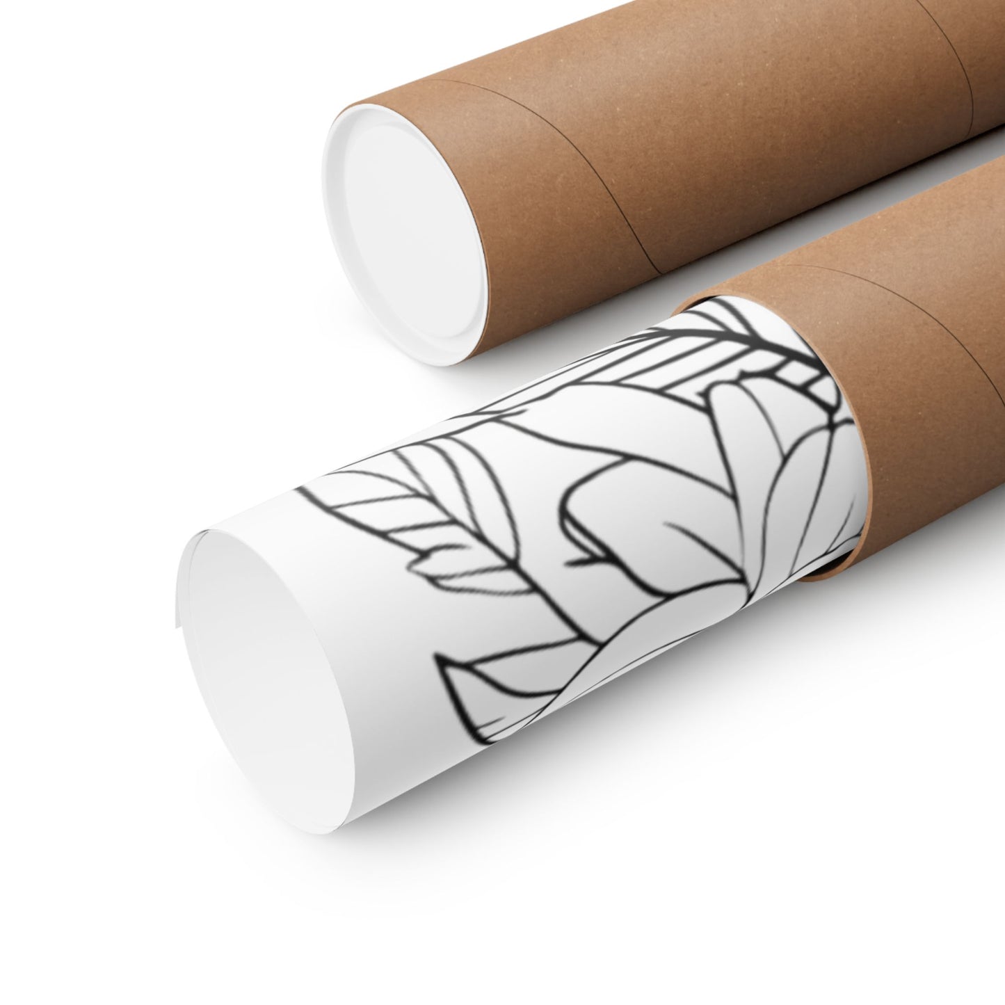 DIY Botanical Doodle Poster — Black & White Floral Coloring Art Print